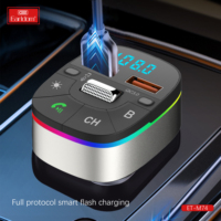 Earldom QC3.0 Cargador de coche con llamadas manos libres, transmisor inalámbrico BT 5,0 FM Receptor de radio Cargador de Puerto USB dual para Samsung