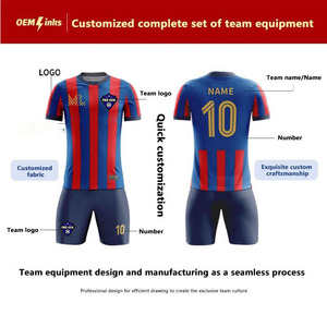 Kit Maglia da <span class=keywords><strong>Calcio</strong></span> Personalizzata all'Ingrosso, Set Jersey da <span class=keywords><strong>Calcio</strong></span> ad Asciugatura Rapida, Stampa a Trasferimento Termico, Pantaloncini 100% Poliestere - Product Image 4