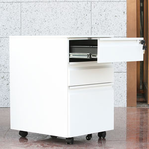 Vente flash : Armoire <span class=keywords><strong>à</strong></span> dossiers mobile moderne, autoportante, verrouillable, en acier inoxydable, avec 3 tiroirs, pour le rangement <span class=keywords><strong>à</strong></span> domicile ou au bureau - Product Image 5