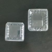 Herbruikbare transparante PLA clamshell composteerbare fruitverpakkingen voor blauwe bessen met anti-condens ventilatie en scharnier.