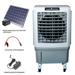Humidificateur rechargeable, climatiseur portable, climatiseur solaire portable, refroidisseur d'air portable à eau DC pour le camping avec énergie solaire - Product Image 1