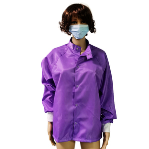ALLESD uzun kollu yuvarlak boyun 5mm şerit güvenlik çalışma <span class=keywords><strong>ESD</strong></span> Anti statik temiz oda kat - Product Image 1