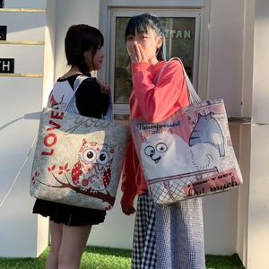 Borsa in tela ricamata alla moda all'ingrosso per la scuola, borsa a tracolla minimalista in stile coreano, borsa tote <span class=keywords><strong>da</strong></span> donna per lo shopping - Product Image 4