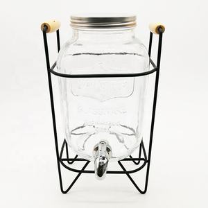 Distributeur de boissons en verre transparent de <span class=keywords><strong>5</strong></span>,8 litres avec robinet en acier inoxydable pour thé au citron, alcool, tequila - Product Image 2