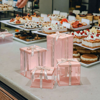 Boîtes à gâteaux carrées transparentes biodégradables en gros pour mariages et boulangeries, compatibles avec les aliments pour animaux de compagnie