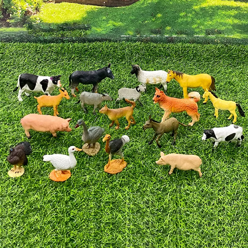 New arrival 3d DIY kids forest animal toy plastic set pvc party favors figures Learning baby Children's Educational play sets