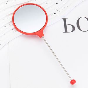 DIY Beaded Fashionable Geometry Pattern Plastic Personalized Handheld <b>Mirror</b> Women-Portable <b>Compact</b> Makeup Handle Perfect - Product Image 2