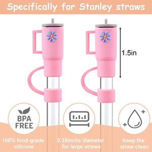 Topper in paglia di Silicone compatibile con Stanley bicchiere da 30 e 40 once con manico, coperchi con punta di paglia per accessori per tazze Stanley regali - Product Image 4