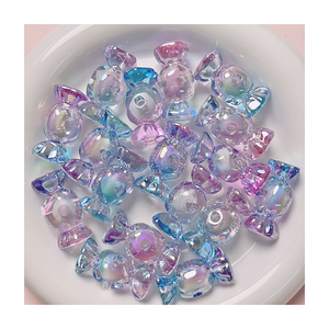 Bonbons dégradé trou droit perles acryliques pour bricolage matériaux faits à la main chaînes de téléphone portable sac pendentif accessoires fabrication de bijoux - Product Image 1