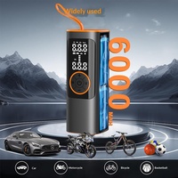 Gonfleur de pneus portable 150 PSI 6000 mAh, pompe à air sans fil pour voiture 26 L/min, affichage numérique, lumière LED, rechargeable Type-C, sac de rangement