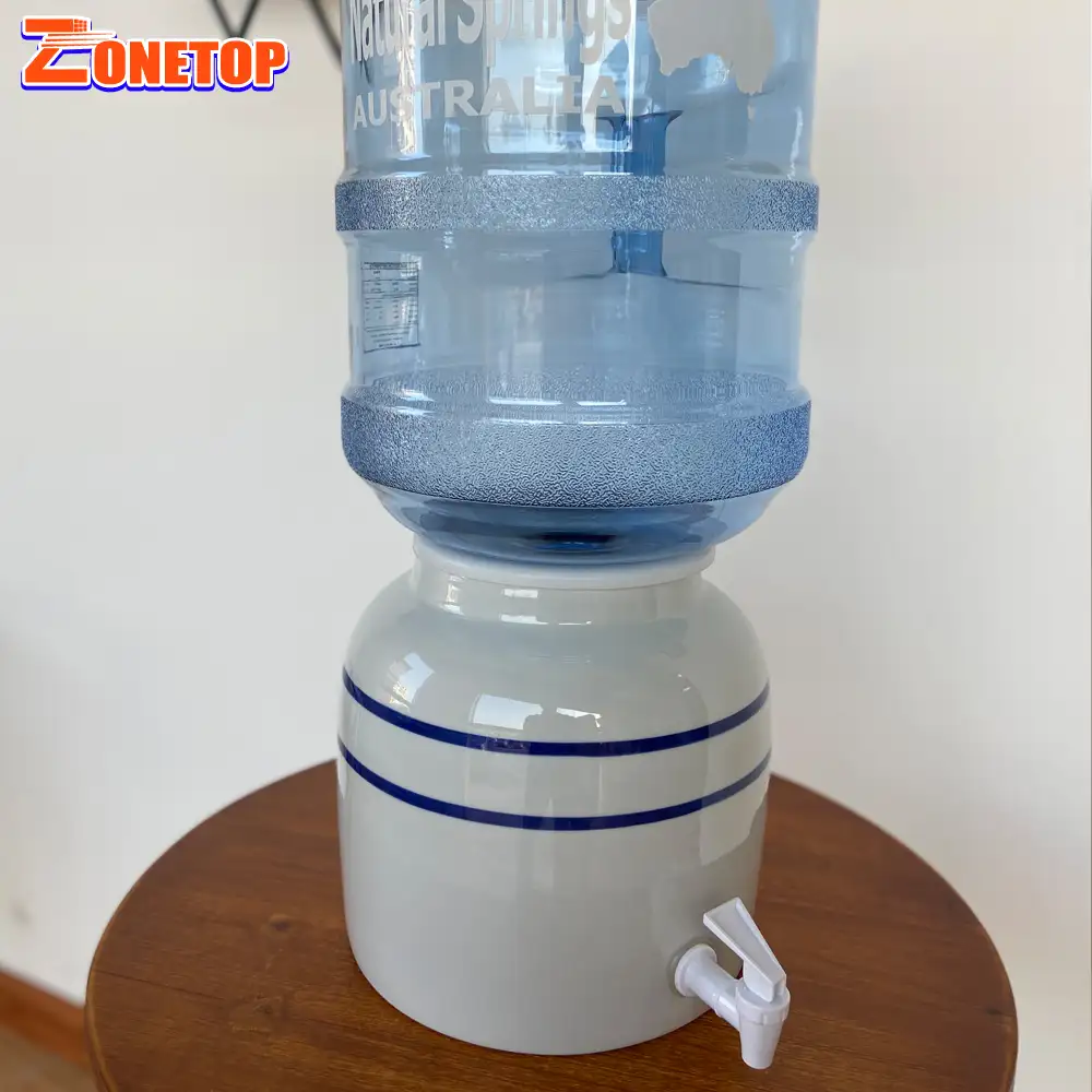 Distribuidor de água de garrafa grande, aparelho para casa, artesanal, 5 galões, recipiente de água de cerâmica, com torneira de água