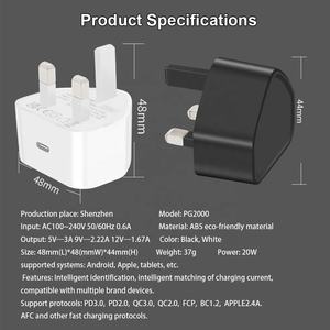 Vente en gros PD 20W Tête de <span class=keywords><strong>chargeur</strong></span> <span class=keywords><strong>rapide</strong></span> Triangle Simple Type C Port Mini adaptateur secteur 3 broches Uk Plug pour <span class=keywords><strong>Iphone</strong></span> <span class=keywords><strong>11</strong></span> 12 13 14 15 16 - Product Image 2