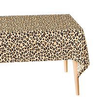 Nappe rectangulaire en PLA imprimé léopard 54x108 pouces, imperméable, anti-déversement, résistante à l'huile, jetable, pour fêtes et banquets, vente en gros, OEM
