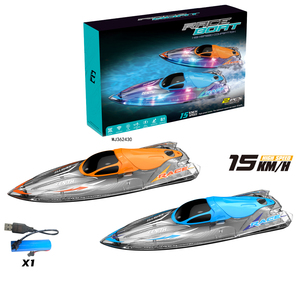 Lancha <span class=keywords><strong>de</strong></span> Carreras a Control Remoto 2.4G, Juego <span class=keywords><strong>de</strong></span> <span class=keywords><strong>Dos</strong></span> Piezas para <span class=keywords><strong>Dos</strong></span> Jugadores, Barco RC con Luces LED, Juguete <span class=keywords><strong>de</strong></span> Plástico Impermeable - Product Image 1