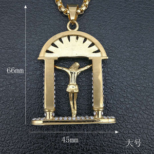 Collar de Acero Inoxidable con Colgante de Jesús Rock para Hombre, Estilo Cristal SN186, Joyería Hip Hop - Product Image 3