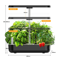 Système de jardin hydroponique de bureau avec éclairage LED pour plantes à hauteur réglable 400 x 180 x 300 à 600 mm pour culture intérieure