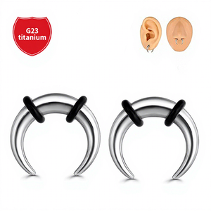 Титановый пирсинг F136: конусообразное кольцо для носа, расширитель для ушей из титанового сплава G23, украшение для пирсинга, заглушка для ушной раковины - Product Image 1