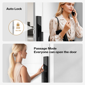Serrure de porte intelligente extérieure Tuya avec empreinte digitale et mot de passe, verrouillage automatique, sécurité, porte en bois, pousser-tirer, réseau Wi-Fi - Product Image 6