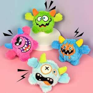 Mainan Anjing Bola <span class=keywords><strong>Monster</strong></span> Plush Berbunyi untuk Hadiah Halloween, Tahan Lama, Membersihkan Gigi, Bola Berduri Pantul Tinggi - Product Image 1