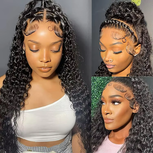 Wholesale Brazilian HD Human Hair Transparent for Lace High Density Lace Front Wig Black Women Deep <strong>Wave</strong> Small <strong>Cap</strong> Long Length - Product Image 4