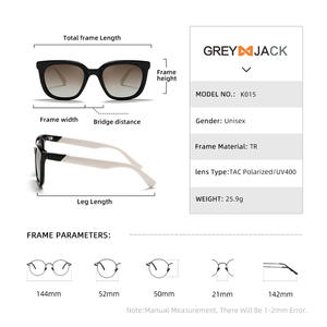 แว่นกันแดดโพลาไรซ์สำหรับผู้หญิงเกรย์แจ็ค UV400 กรอบ TR90 เลนส์ TAC สีดำ ทรงโอเวอร์ไซส์ สไตล์เรโทร - Product Image 5
