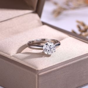 चांदी के सफेद सोने 925 कई आकारों में सेट-1ct से 5ct vv gra misSonite गहने सोलिटेयर हीरे के छल्ले - Product Image 4