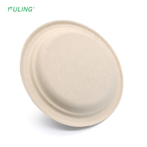 Assiettes en papier FULING 7 pouces, compostables, jetables, biodégradables, en fibres <span class=keywords><strong>de</strong></span> <span class=keywords><strong>canne</strong></span> à sucre - Product Image 2