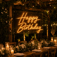 Letrero Luminoso LED de Silicona Flexible con Letras Escritas a Mano, Decoración para Fiestas de Cumpleaños, Luz Nocturna USB para Habitación Infantil