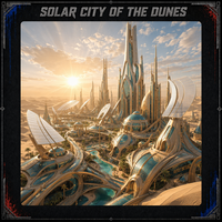 Cartes de collection en métal personnalisées, impression HD Solar City of the Dunes, en acier inoxydable, pour collectionneurs de TCG, cadeau de luxe