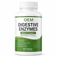 Complexe multi-enzymes végétal avec souches probiotiques et capsules d'inuline prébiotique pour soutenir l'absorption des nutriments
