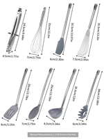 Ensemble d'ustensiles de cuisine en silicone avec poignée en acier inoxydable Ensemble de spatules Ensemble d'ustensiles Outils de cuisine Gadgets pour ustensiles de cuisine