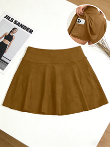 4 ensembles de pantalons-jupe de sport à taille régulière, anti-dévoilement, multicolores, jupe de tennis mini trapèze, poches, confortables et décontractés - Product Image 3