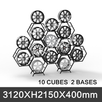 Support d'exposition pour jantes de voiture, forme nid d'abeille, hexagonal, étagère de magasin