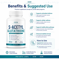 Comprimés de S-Acétyl Glutathion pour le bien-être cellulaire quotidien et l'action antioxydante avec Vitamine C et Sélénium – Ligne de production OEM/ODM en marque blanche