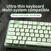Pabrik Grosir LT600 Set Keyboard dan Mouse Membran Panel Logam Penuh dengan Lampu Latar untuk Laptop Rumah Game Kantor