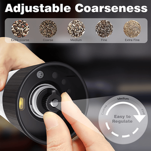 Automatic <b>Pepper</b> Mill Food Grade Material Adjustable Coarseness Appearance Restaurant Use Long Battery Life - Product Image 5
