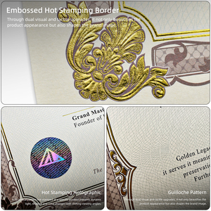 Ba chiều giấy chứng nhận bảo mật của tính xác thực vàng trang sức chất lượng chống giả giấy chứng nhận bảo hành giấy tùy chỉnh in - Product Image 3