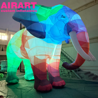 Décoration de fête : éléphant gonflable LED pour éclairage nocturne