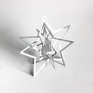 Hot sales 3D Metal Etched Spinner Christmas Ornament