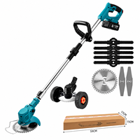 Tondeuse à gazon multifonctionnelle sans fil à batterie avec poignée réglable, tondeuse électrique à rayon de braquage zéro pour jardin avec roues