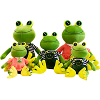 Lot de peluches grenouille rose pour fille, trois tailles, motif brodé couronne sur la poitrine, adorable poupée animale pour coffret cadeau de fêtes