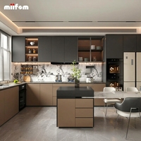 Ensemble d'îlot de cuisine modulaire contemporain et minimaliste en bois massif, personnalisé, prêt à assembler, avec armoire de rangement, style australien