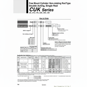 Pièces pneumatiques de CUK20-15D de cylindre de bâti libre de SMC Pneumatics - Product Image 1