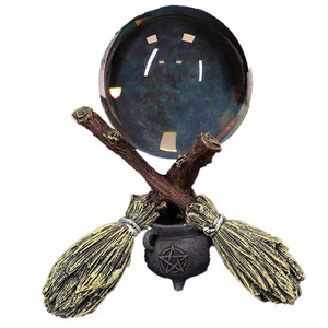 <span class=keywords><strong>แม่มด</strong></span>วิคคา ทำนายดวงชะตา <span class=keywords><strong>แม่มด</strong></span>ผู้น่ากลัว <span class=keywords><strong>ลูกแก้ว</strong></span>คริสตัลสำหรับทำนายดวงชะตาบนไม้กวาด และ รูปปั้นหม้อต้มยา - Product Image 2