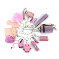 Vente en gros de porte-clés de sécurité pour femmes DIY Sirène personnelle Fournitures d'alarme de sécurité Jeu de porte-clés d'autodéfense 16 pièces brillant