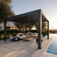 Pergola Bioclimatique Moderne en Aluminium Sweet Home avec Lames Orientables, Étanche, Taille Personnalisée, Kit Complet Motorisé ou Manuel pour Balcon