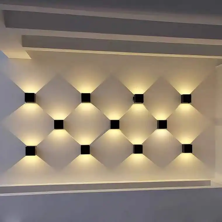 Lâmpada de parede moderna IP65 para ambientes internos, 6W, à prova d'água, para iluminação de paredes, LED solar para cima e para baixo, alumínio, para jardim, 220V, 70