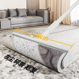 Lint <b>Roller</b> With Long Handle Large Size Strong Adhesive For Carpet <b>Floor</b> Bed Hair Dust Removal - Product Image 4