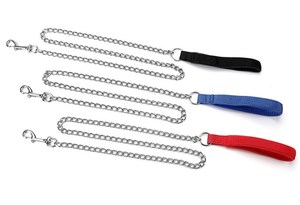 Correa de perro de acero y Metal antimordedura duradera de 6 pies con mango suave acolchado, cadena de hierro, Correa antitirones para perro grande de 4 pies 120 <span class=keywords><strong>180cm</strong></span> - Product Image 2
