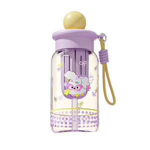 Plastic Straw Cup With Carrying Rope Large Capacity Eco Friendly For Camping Outdoor Use Kids Students Portable Drinkware - Product Image 5